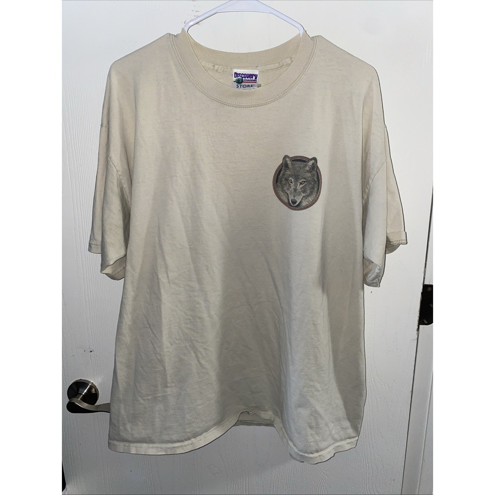 Rare Vintage 90s Discovery Channel Store Wolf Canis Lupus T-shirts and Rare